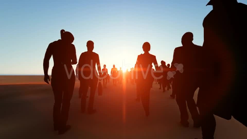 Silhouette people walking in the desert Videohive 19781349 Motion Graphics Image 1