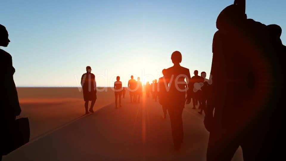 Silhouette people walking in the desert Videohive 19781349 Motion Graphics Image 2