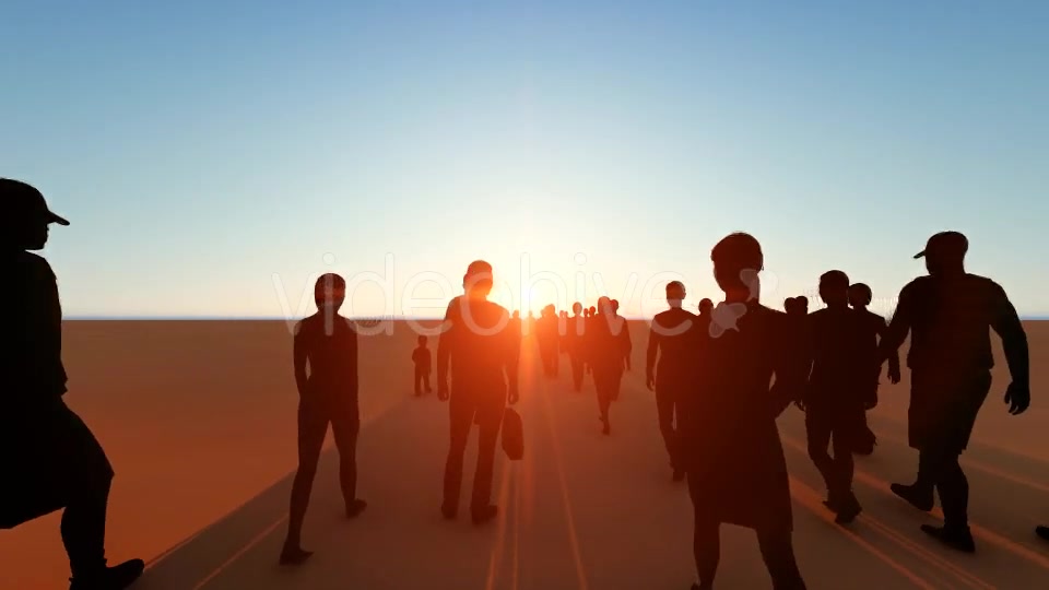 Silhouette people walking in the desert Videohive 19781349 Motion Graphics Image 3