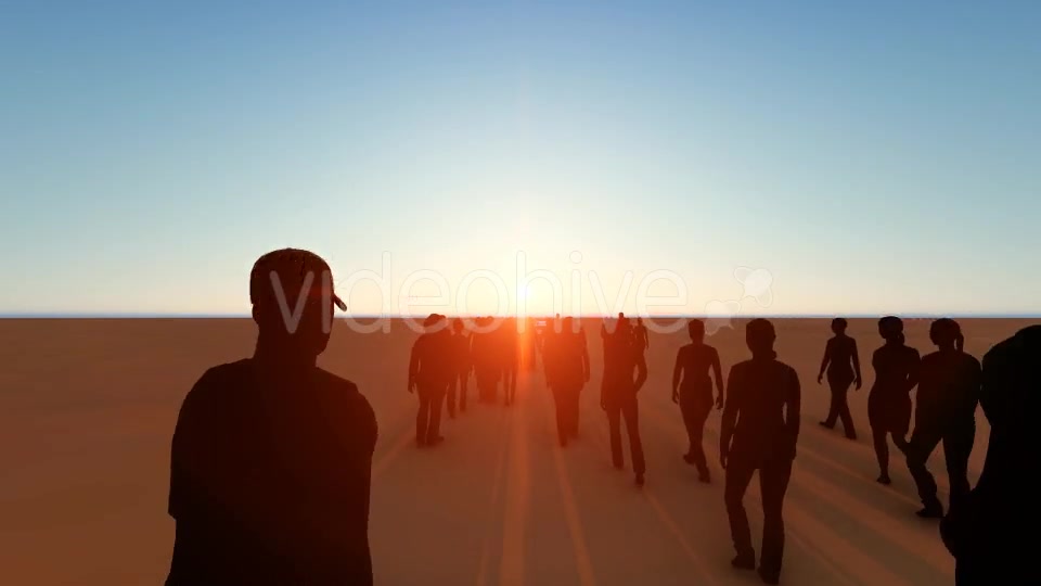 Silhouette people walking in the desert Videohive 19781349 Motion Graphics Image 4