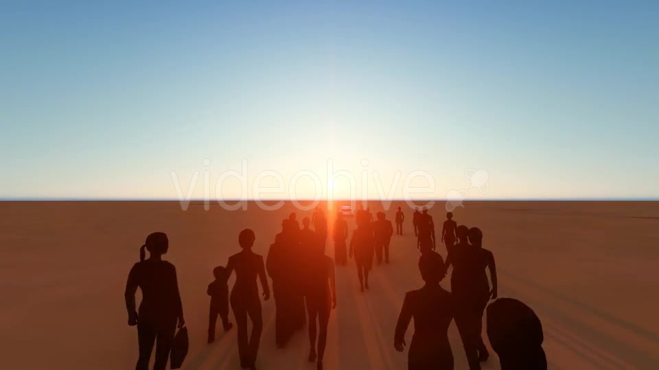 Silhouette people walking in the desert Videohive 19781349 Motion Graphics Image 5