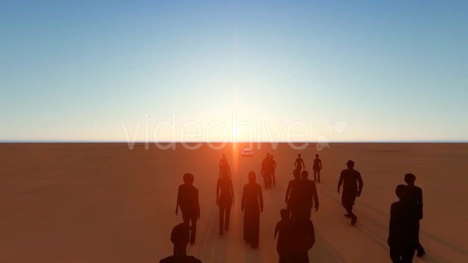 Silhouette people walking in the desert Videohive 19781349 Motion Graphics Image 6