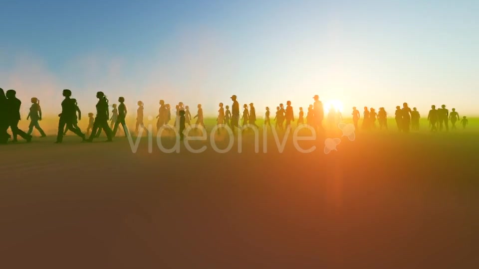 Silhouette people walking in the desert Videohive 19788646 Motion Graphics Image 3