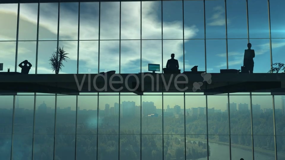 Silhouettes Of Office Employees On Different Floors Videohive 20546156 Motion Graphics Image 3
