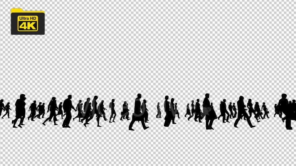 Silhouettes of People Walking 4K Videohive 19827042 Motion Graphics Image 1