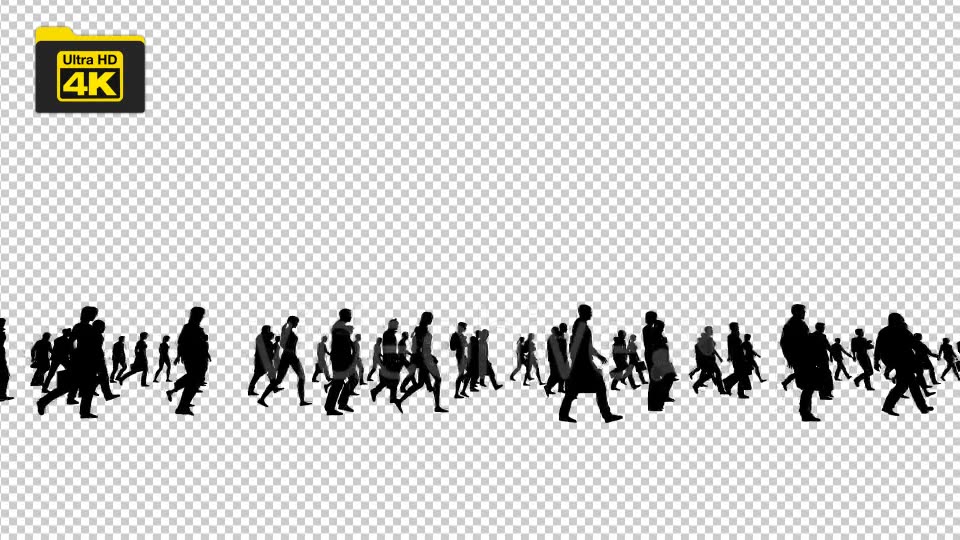 Silhouettes of People Walking 4K Videohive 19827042 Motion Graphics Image 3