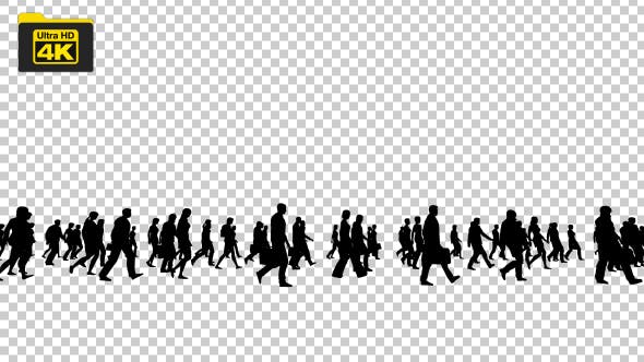 Silhouettes of People Walking 4K - Videohive Download 19827042