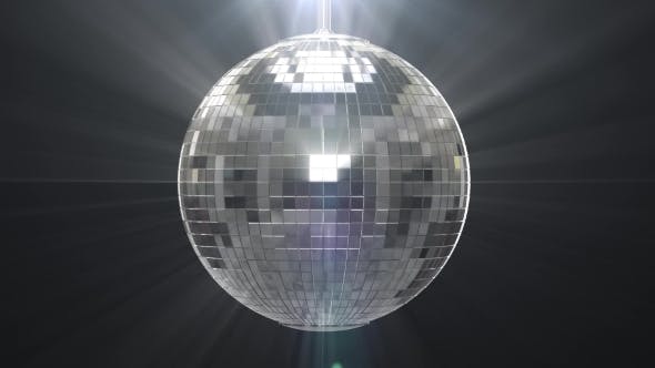 Silver Shiny Disco Ball on Black Background - Download 19459787 Videohive