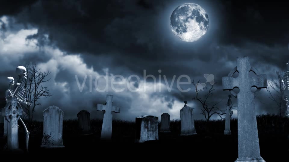 Skeletons Walking Through The Cemetery Videohive 17331375 Motion Graphics Image 6