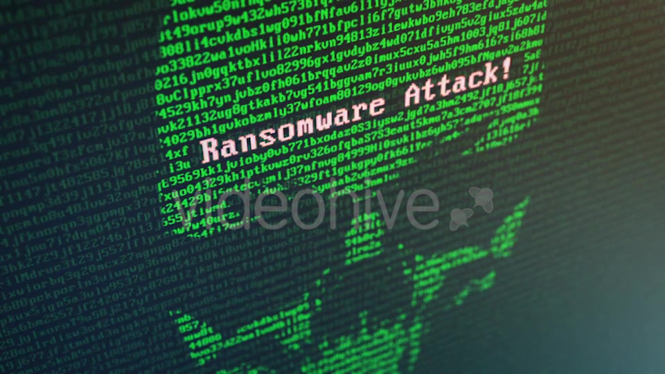 Skull Ransomware Attack with Random Letters and Numbers on a Computer Screen Videohive 20813960 Motion Graphics Image 7