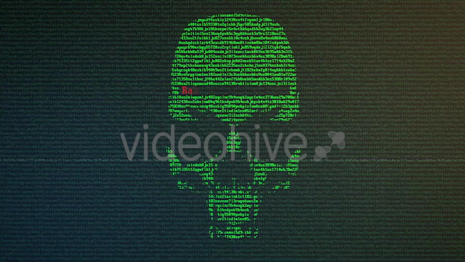 Skull Ransomware Attack with Random Letters and Numbers on a Computer Screen Videohive 20813960 Motion Graphics Image 8