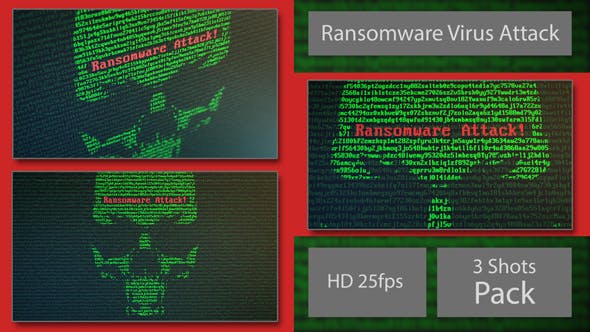 Skull Ransomware Attack with Random Letters and Numbers on a Computer Screen - Videohive Download 20813960