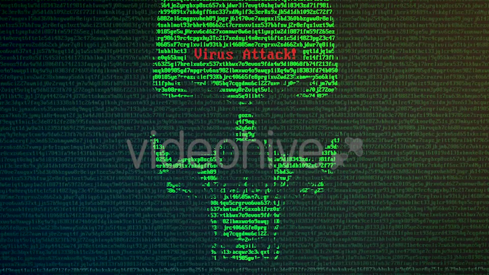 Skull Virus Attack with Random Letters and Numbers on a Computer Screen Videohive 20830059 Motion Graphics Image 4