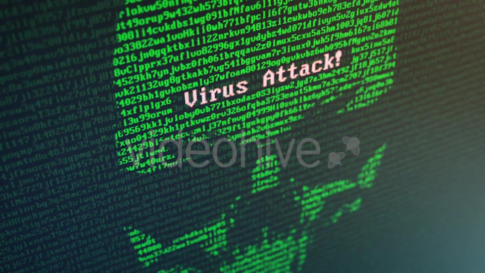 Skull Virus Attack with Random Letters and Numbers on a Computer Screen Videohive 20830059 Motion Graphics Image 7