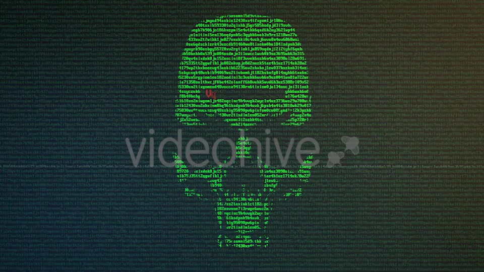 Skull Virus Attack with Random Letters and Numbers on a Computer Screen Videohive 20830059 Motion Graphics Image 8