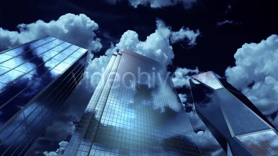 Skyscrapers at Night. Sky and Clouds Background Videohive 13357785 Motion Graphics Image 1