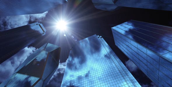 Skyscrapers Night Star Motion Background - 13856480 Download Videohive