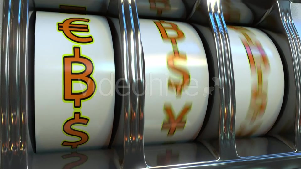 Slot Machine Hitting Three Bitcoin Currency Symbols Videohive 20598745 Motion Graphics Image 5