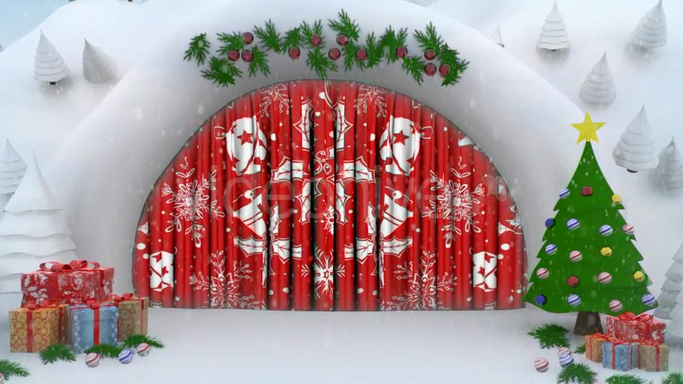 Snow Cave Christmas Curtain Open Videohive 13770034 Motion Graphics Image 4