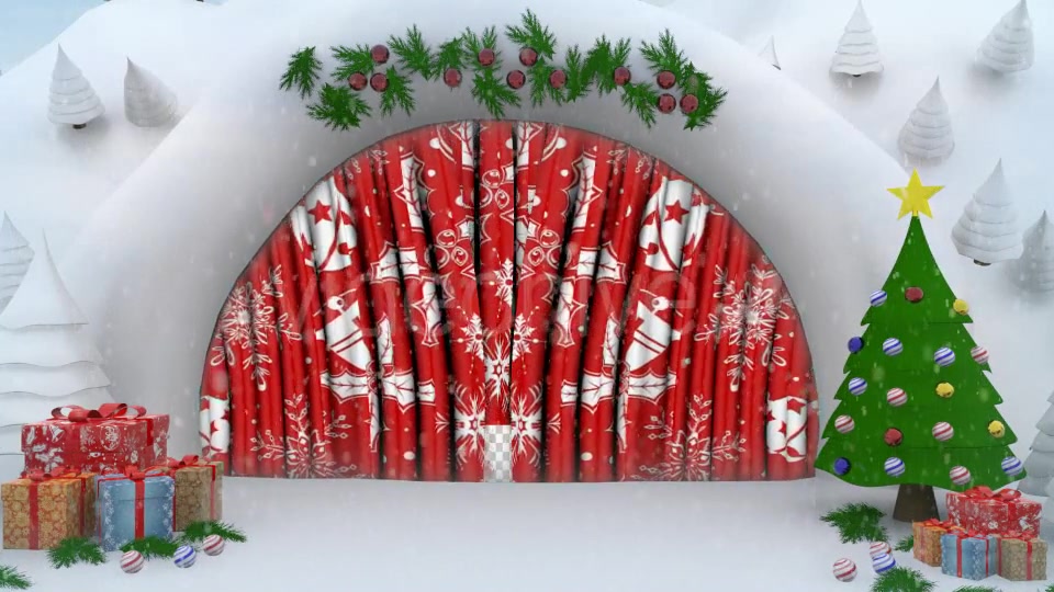 Snow Cave Christmas Curtain Open Videohive 13770034 Motion Graphics Image 5
