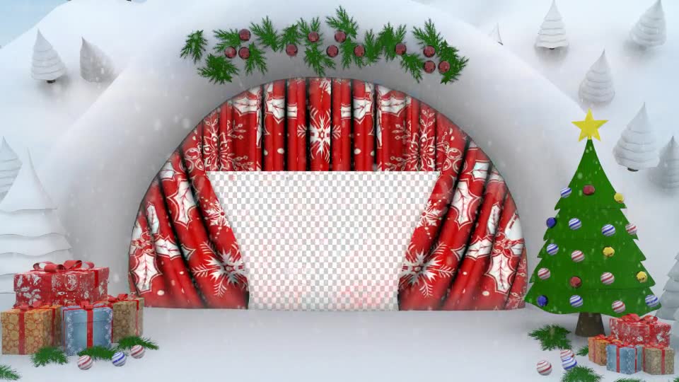 Snow Cave Christmas Curtain Open Videohive 13770034 Motion Graphics Image 6