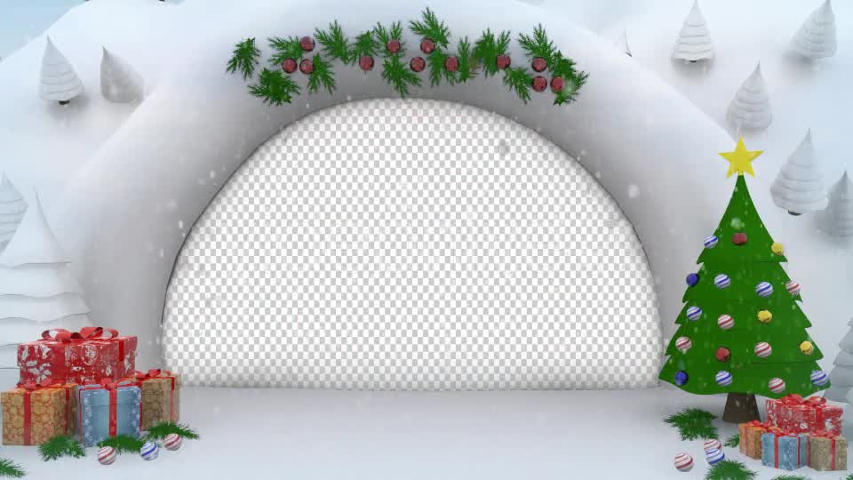 Snow Cave Christmas Curtain Open Videohive 13770034 Motion Graphics Image 7