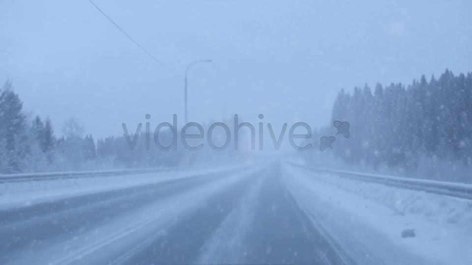 Snowing On The Road  Videohive 6451052 Stock Footage Image 1