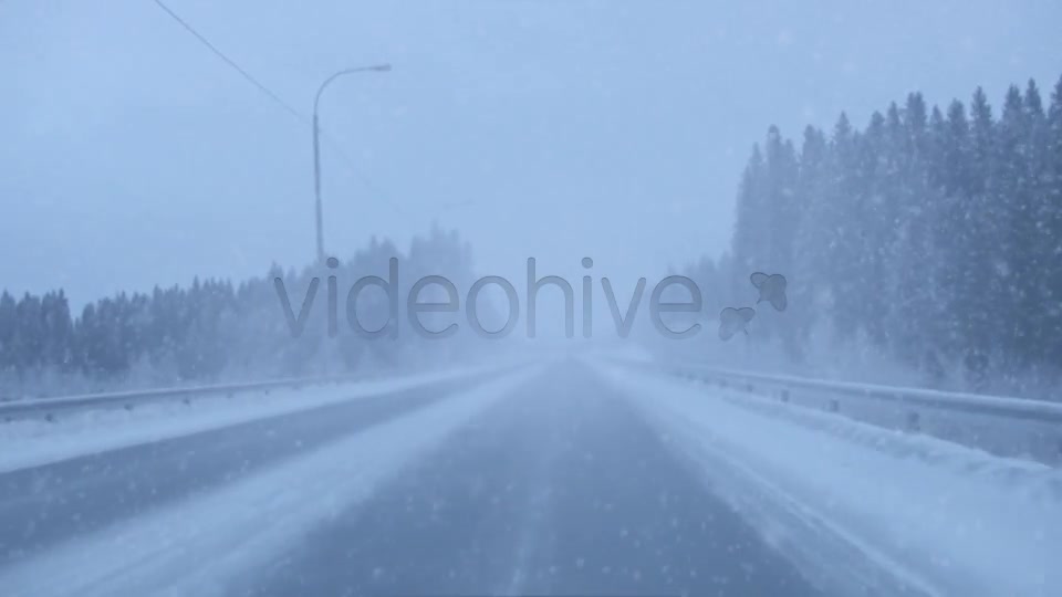 Snowing On The Road  Videohive 6451052 Stock Footage Image 2