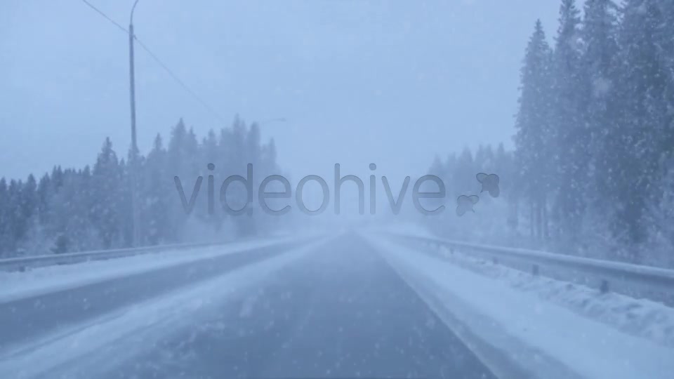 Snowing On The Road  Videohive 6451052 Stock Footage Image 3
