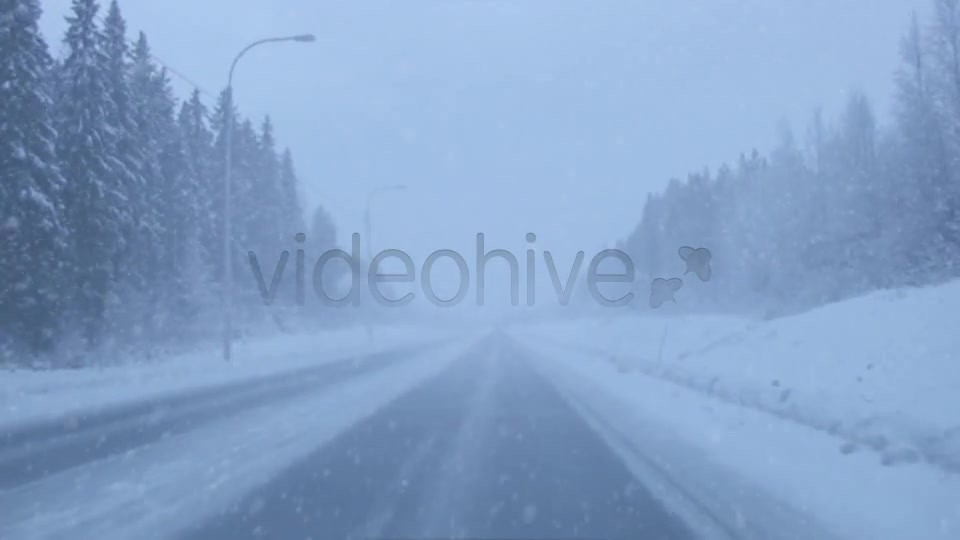 Snowing On The Road  Videohive 6451052 Stock Footage Image 6