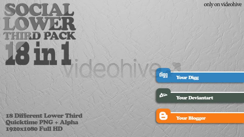Social Lower Third Pack 1 Videohive 4341678 Motion Graphics Image 2