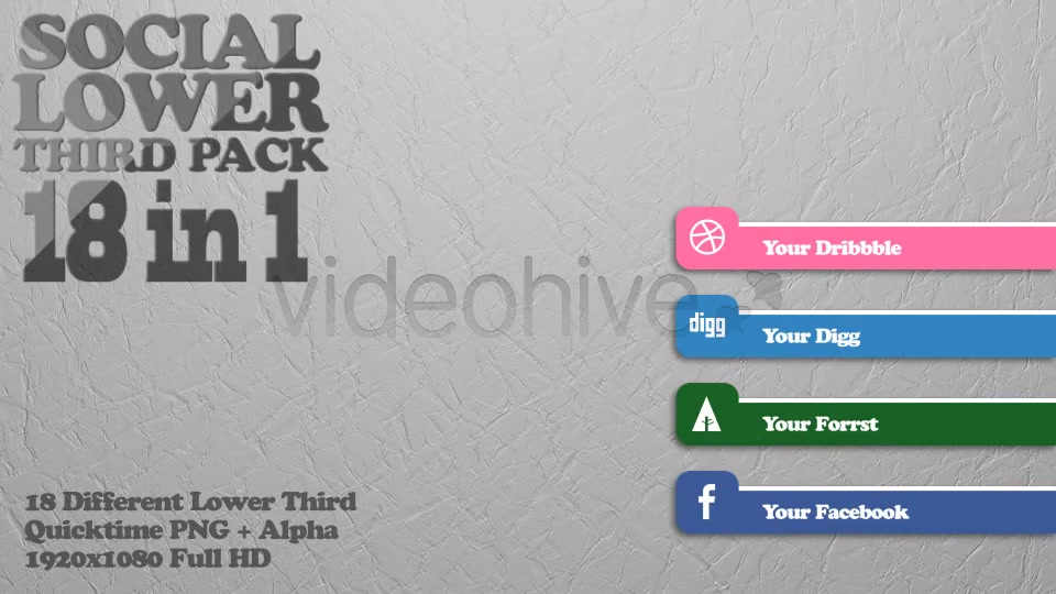 Social Lower Third Pack 1 Videohive 4341678 Motion Graphics Image 3