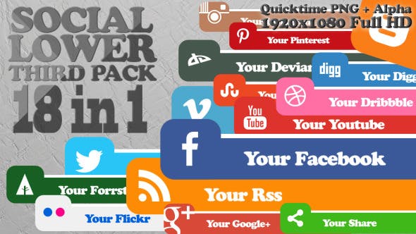 Social Lower Third Pack 1 - Download 4341678 Videohive