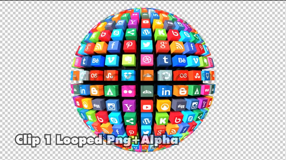 Social Media Globe Pack Looped (Pack of 3) Videohive 7681815 Motion Graphics Image 1