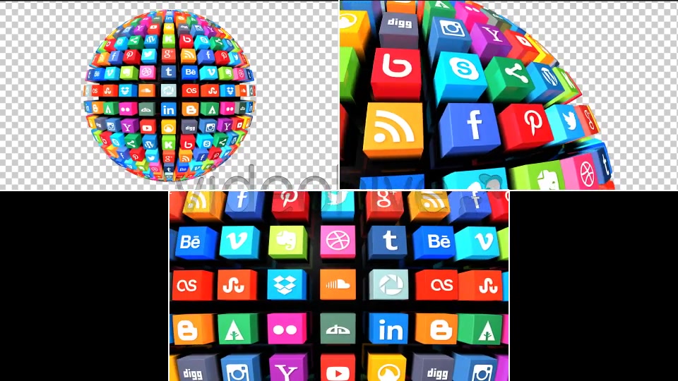Social Media Globe Pack Looped (Pack of 3) Videohive 7681815 Motion Graphics Image 11