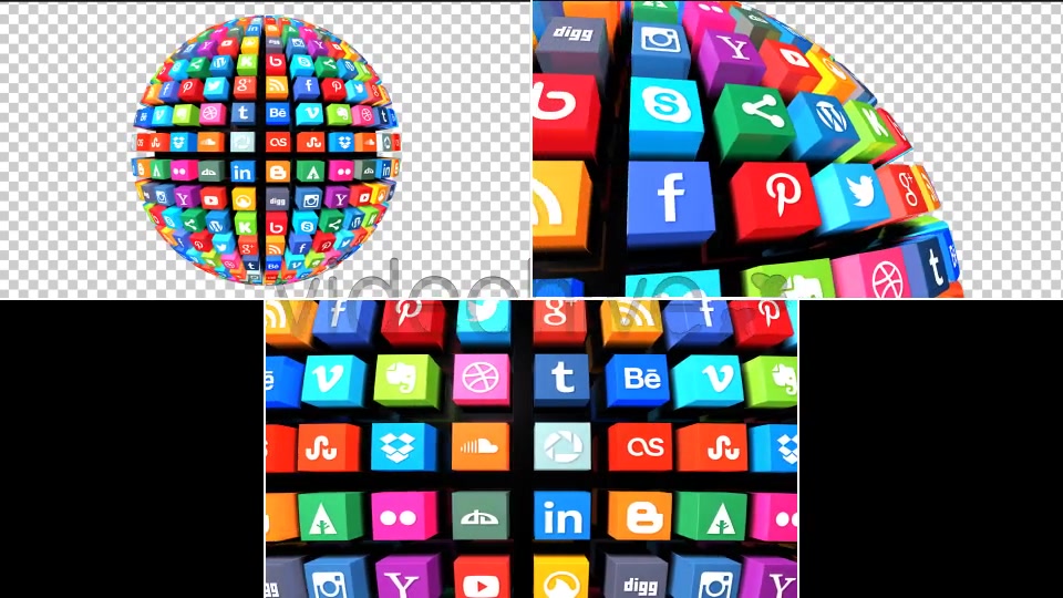 Social Media Globe Pack Looped (Pack of 3) Videohive 7681815 Motion Graphics Image 12