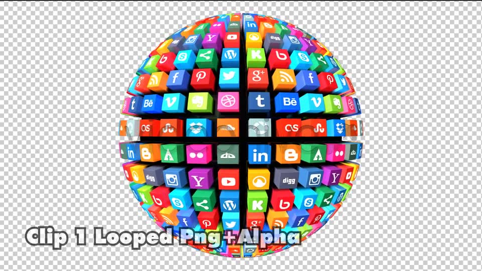 Social Media Globe Pack Looped (Pack of 3) Videohive 7681815 Motion Graphics Image 2