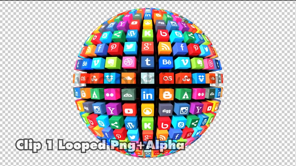 Social Media Globe Pack Looped (Pack of 3) Videohive 7681815 Motion Graphics Image 3