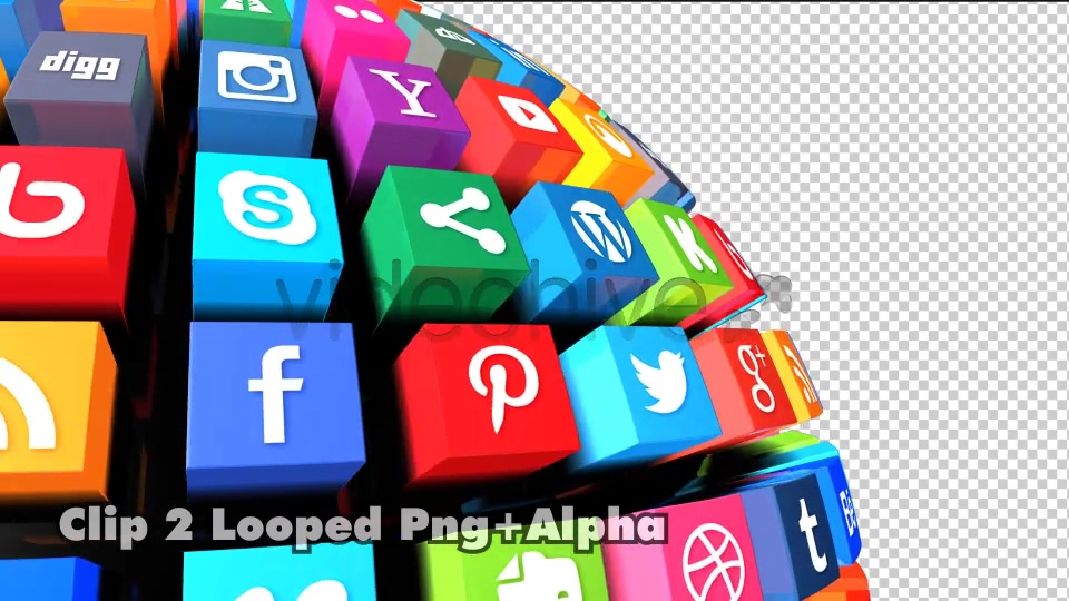 Social Media Globe Pack Looped (Pack of 3) Videohive 7681815 Motion Graphics Image 4