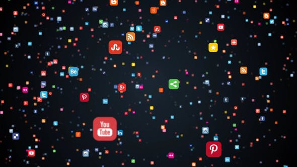 Social Media Icons Flying Towards Camera - 11496812 Videohive Download