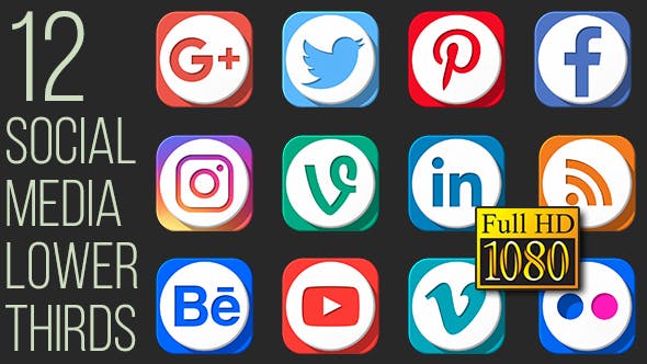 Social Media Lower Thirds (Full HD) - Videohive 20918196 Download