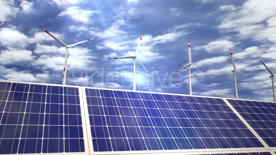 Solar Panels and Wind Turbines Passing By Videohive 20031696 Motion Graphics Image 1