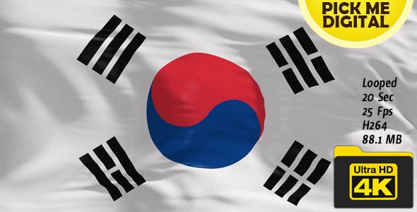 South Korea Flag 4K - Download 20371271 Videohive