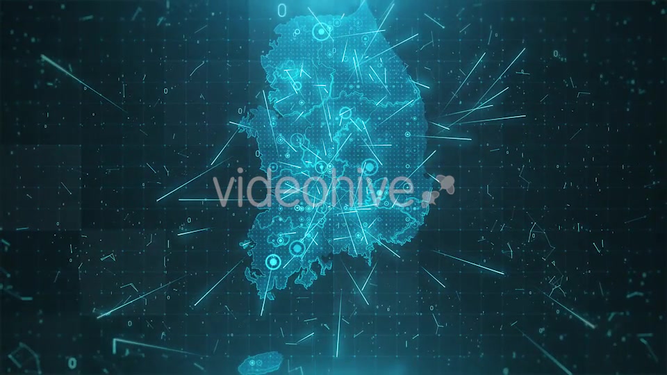 South Korea Map Background Cities Connections HD Videohive 18446781 Motion Graphics Image 3