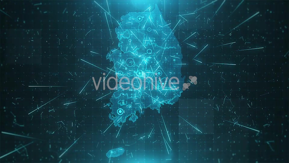 South Korea Map Background Cities Connections HD Videohive 18446781 Motion Graphics Image 4