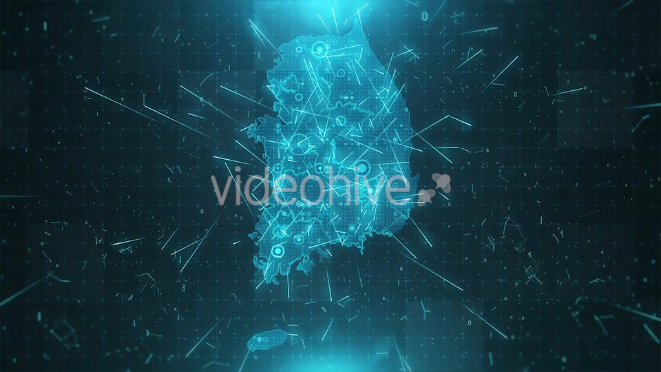 South Korea Map Background Cities Connections HD Videohive 18446781 Motion Graphics Image 5
