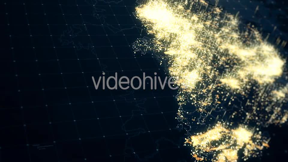 South Korea Map Night Lighting Close View 4K Videohive 19497484 Motion Graphics Image 9