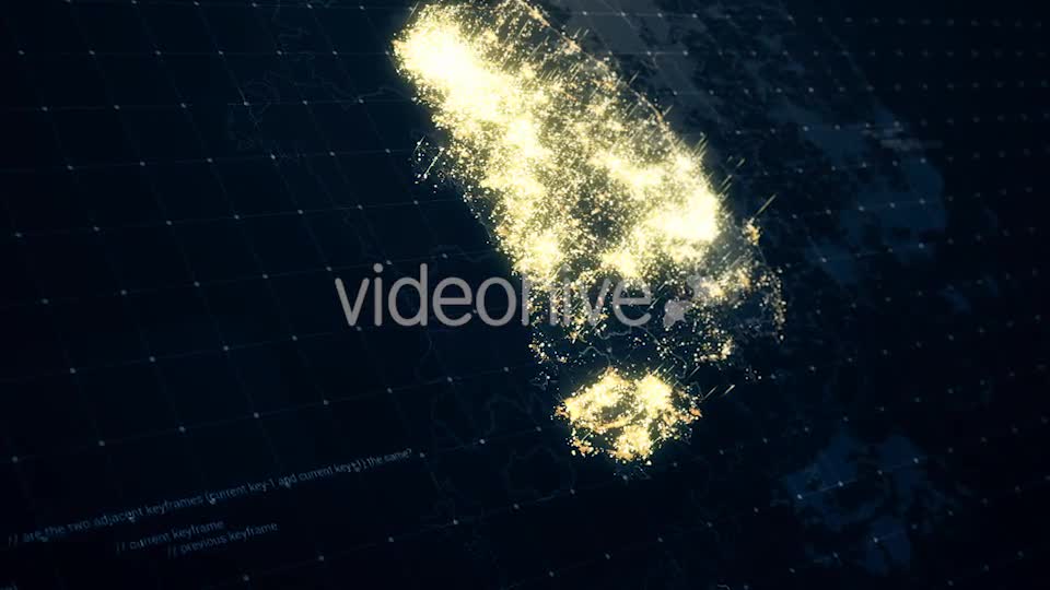 South Korea Map Night Lighting HD Videohive 19516676 Motion Graphics Image 1