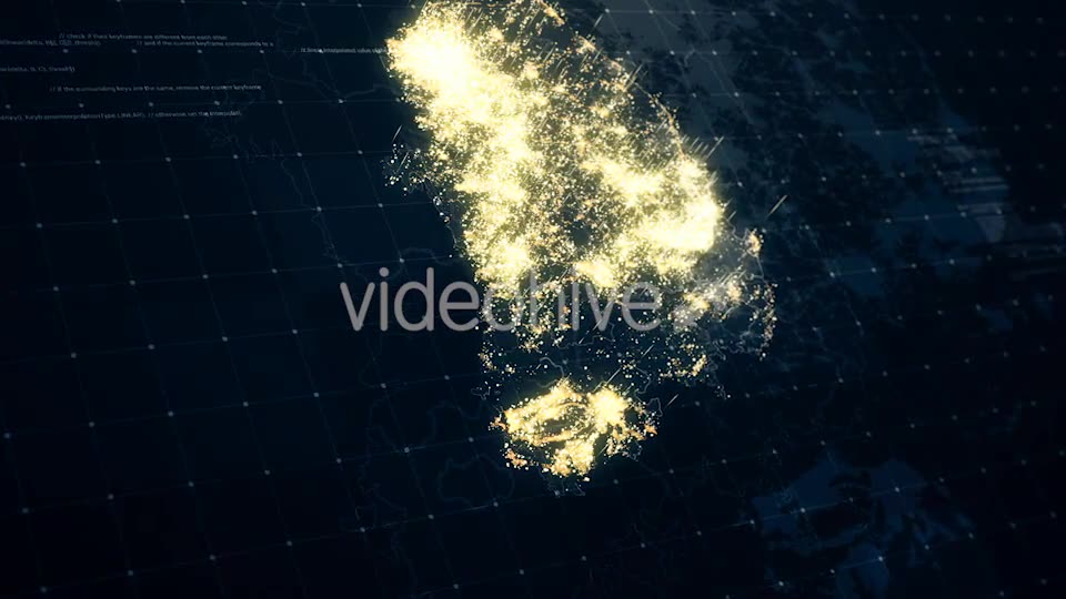 South Korea Map Night Lighting HD Videohive 19516676 Motion Graphics Image 2