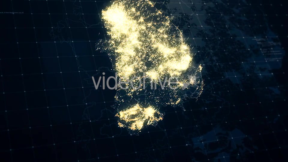 South Korea Map Night Lighting HD Videohive 19516676 Motion Graphics Image 3